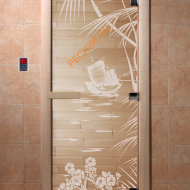 Дверь стеклянная DoorWood «Голубая лагуна прозрачная», 1700х700 мм