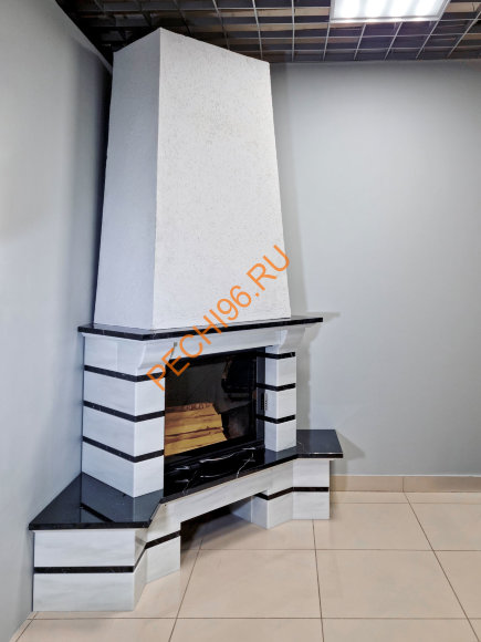 Облицовка для камина VENEZIA SR, Blanco/Negro, угловая