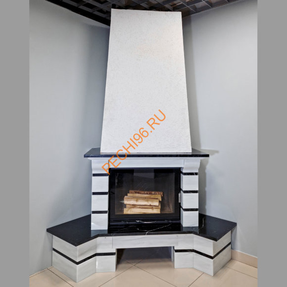 Облицовка для камина VENEZIA SR, Blanco/Negro, угловая