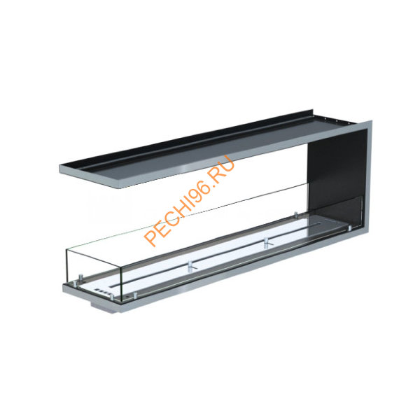 Торцевой биокамин 1300х500х300 мм, стекло, рамка нержавейка Торцевой биокамин 1300х500х300 мм, стекло, рамка нержавейка