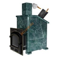 Печь банная Сибирь-премиум 40 (700х700), ТК 300мм, ЗК в облицовке Президент змеевик