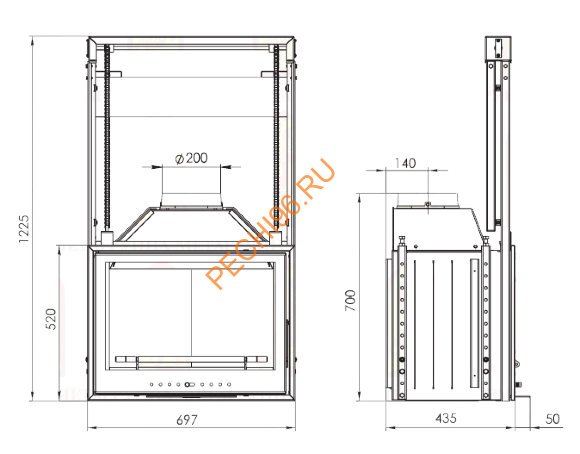 Каминная топка Мета Эльба 700П Каминная топка Мета Эльба 700П