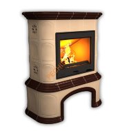 Печь-камин КимрПечь Прованс центральный Шоколад с дровником