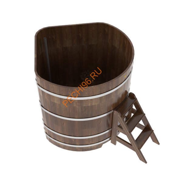Купель для бани BentWood угловая из сращённой морёной лиственницы, 1,37х1,37 м