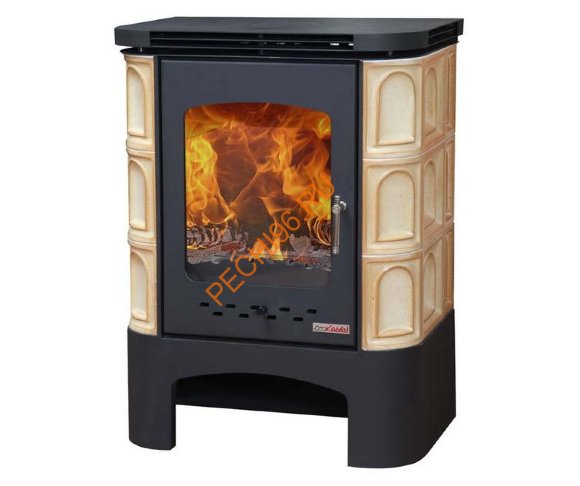 Печь-камин БАВАРИЯ изразец с металлической крышкой Арка бежевая