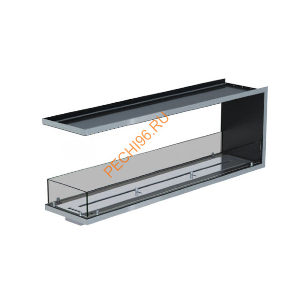 Торцевой биокамин 1300х500х300 мм, стекло тонированное, рамка нержавейка Торцевой биокамин 1300х500х300 мм, стекло тонированное, рамка нержавейка