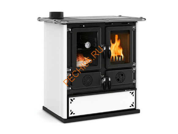 Печь-камин La Nordica ROSETTA SINISTRA STEEL BIANCO PUNTINATO