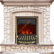 Электрокамин Royal Flame Preston Слоновая кость с патиной с очагом Aspen