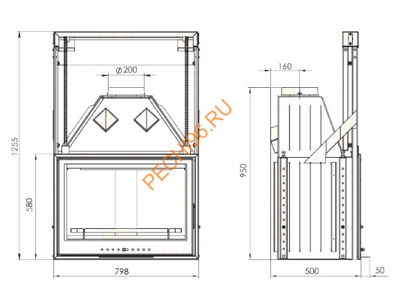 Каминная топка Мета Эльба 800П Каминная топка Мета Эльба 800П