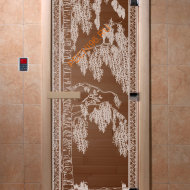 Дверь стеклянная DoorWood «Березка бронза», 1800х700 мм