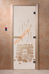 Дверь стеклянная DoorWood «Банька сатин», 2000х900 мм