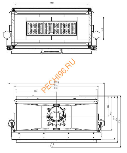 Каминная топка Hitze Ardente ARD105X43DGS-I Каминная топка Hitze Ardente ARD105X43DGS-I