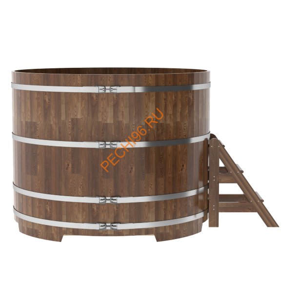 Купель для бани BentWood круглая из сращённой морёной лиственницы, D 2,0м Купель для бани BentWood круглая из сращённой морёной лиственницы, D 2,0м