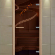 Дверь стеклянная ALDO NEW «бронза» 790*2090 мм коробка бук