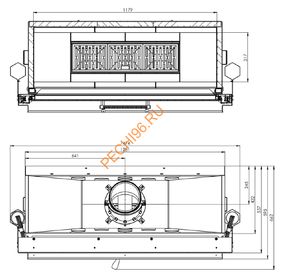 Каминная топка Hitze Ardente ARD120X43G Каминная топка Hitze Ardente ARD120X43G