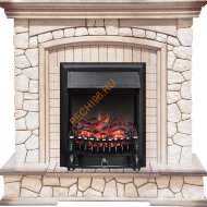 Электрокамин Royal Flame Preston Слоновая кость с патиной с очагом Fobos FX