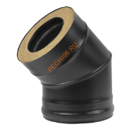 Сэндвич-отвод 45 гр Везувий BLACK (AISI 430/0,8мм) d 150/250 мм