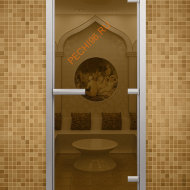 Дверь стеклянная ALDO «бронза» коробка алюминий с порогом