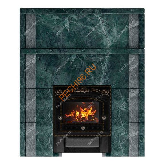 Портал для банной печи Сибирь (700х700) Змеевик, рваный камень