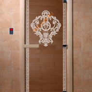 Дверь стеклянная DoorWood «Версаче бронза», 2000х600 мм