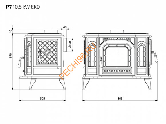 Печь-камин KAW-MET P7