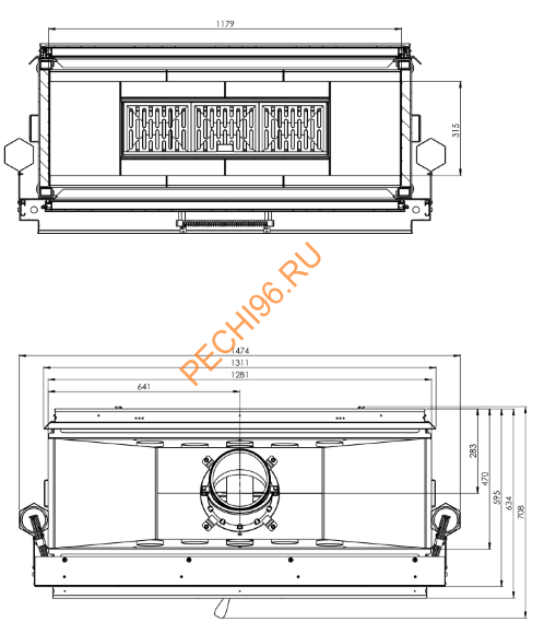 Каминная топка Hitze Ardente ARD120X43DGS Каминная топка Hitze Ardente ARD120X43DGS