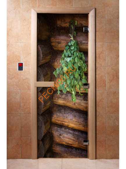 Дверь стеклянная DoorWood с фотопечатью «Крепкий пар»
