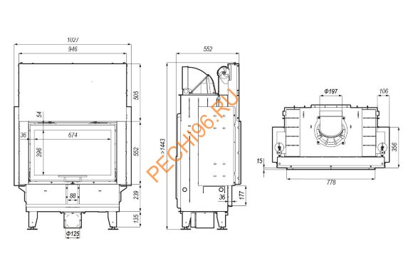 Каминная топка DEFRO HOME INTRA ME G, 13 кВт, 778/552мм, гильотина