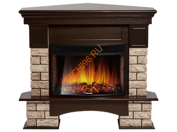 Электрокамин Electrolux EFP/P-2520LS с порталом Firelight Forte Wood 25U угловой, камень коричневый
