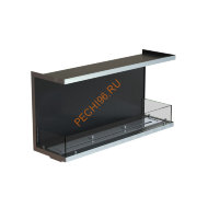 Биокамин фронтальный 1100х500х300 мм, стекло тонированное, рамка нержавейка