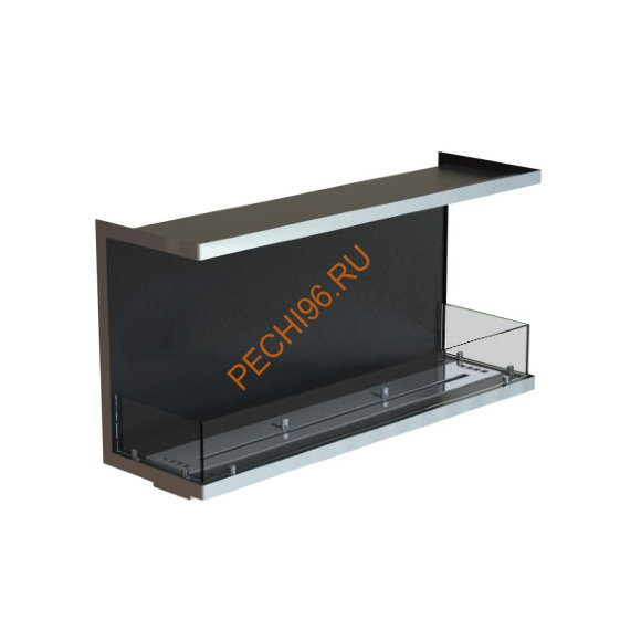 Биокамин фронтальный 1100х500х300 мм, стекло тонированное, рамка нержавейка