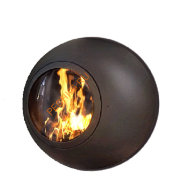 Камин Focus Emifocus с выпуклым стеклом, труба в стене