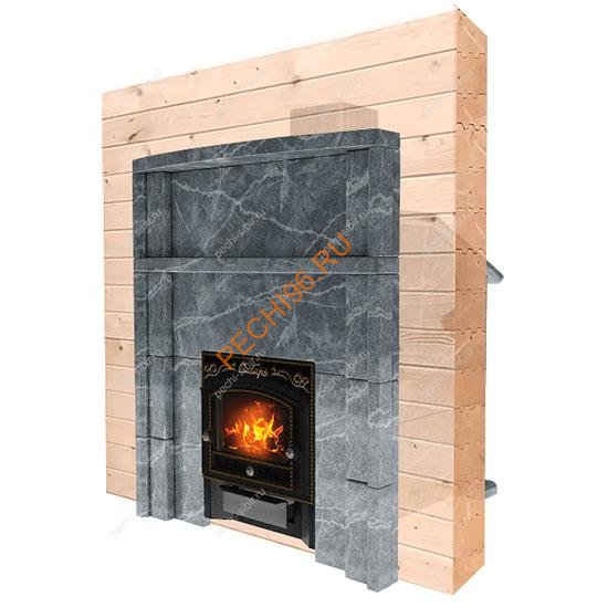 Портал для банной печи Сибирь (700х700) Талькомагнезит, рваный камень