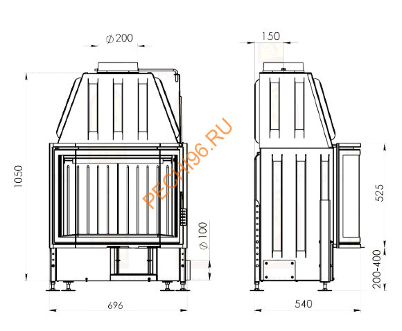 Каминная топка Мета Рона 720Ш Призма Каминная топка Мета Рона 720Ш Призма