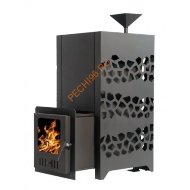 Печь банная Сибирь Камчатка-10 Супер-эконом, ЗК, стекло, сталь 3 мм