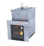 Печь банная ИзиСтим Анапа в кожухе из талькохлорита с открытым верхом