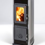 Стальная печь-камин Thorma MILANO II termoplate черная/нержавейка