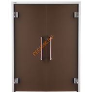 Двери стеклянные двустворчатые Grandis GS 13х19-MB-Н-Si