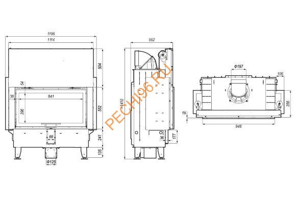 Каминная топка DEFRO HOME INTRA LA G, 16 кВт, 946/552мм, гильотина Каминная топка DEFRO HOME INTRA LA G, 16 кВт, 946/552мм, гильотина