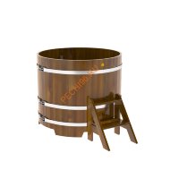 Купель для бани BentWood круглая из морёной лиственницы Рустик, D 1,17м