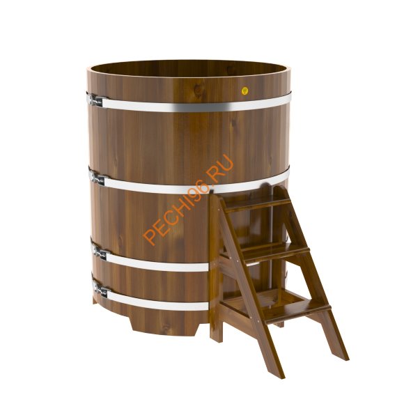 Купель для бани BentWood круглая из морёной лиственницы Рустик, D 1,17м