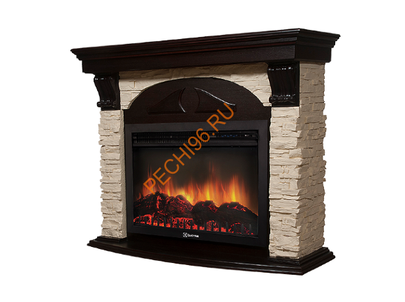 Электрокамин Electrolux Sphere Plus EFP/P-3320RLS с порталом Firelight Torre 30S, слоновая кость, венге