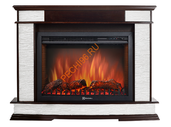 Электрокамин Electrolux EFP/P-2520LS с порталом Firelight Scala 25, сланец белый, темный дуб