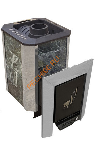 Печь банная Пегас 22 чугун в камне змеевик Печь банная Пегас 22 чугун в камне змеевик