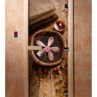 Дверь стеклянная DoorWood с фотопечатью «Умиротворение»