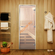 Дверь стеклянная Арта Люкс Прозрачная, осина