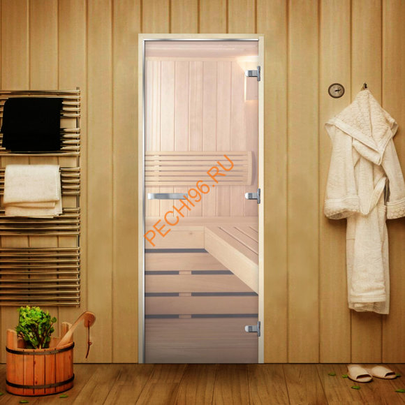 Дверь стеклянная Арта Люкс Прозрачная, осина