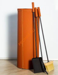 Каминный набор Fire&Wood Ведро Bern, эко-кожа медно-рыжий