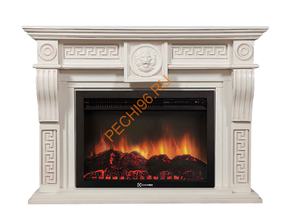 Электрокамин Electrolux EFP/P-3020LS с порталом Firelight Vittoriano 30, беленый дуб
