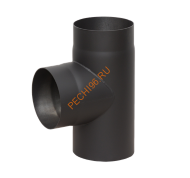 Тройник LAVA черный 90 гр d 120 мм сталь 2 мм